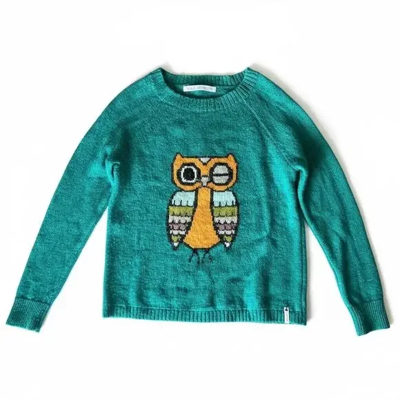 Woolrich Wool Blend Sweater Owl Crew Neck Knit - Picture 2 of 8